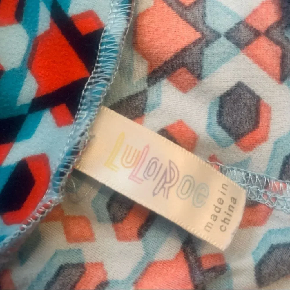 Lularoe Blue Geometric Print Leggings Size OS - Picture 8 of 9